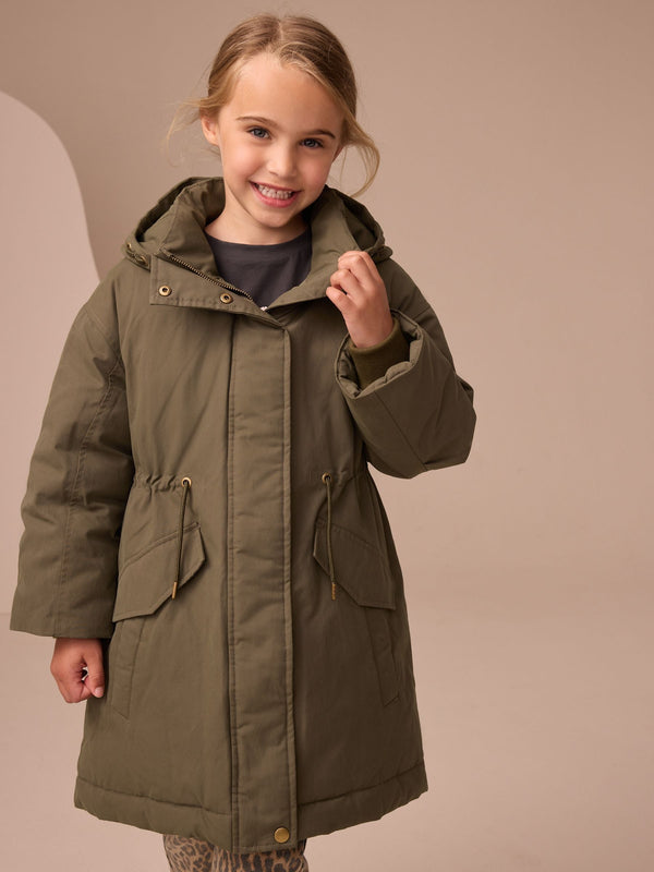 Khaki Green Shower Resistant Padded Parka (3-16yrs)