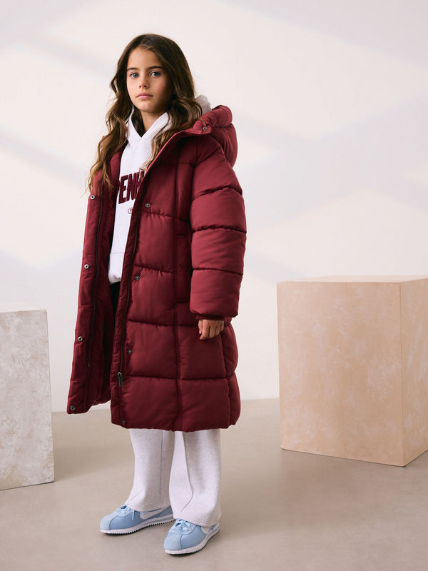 Red Shower Resistant Padded Coat (3-16yrs)