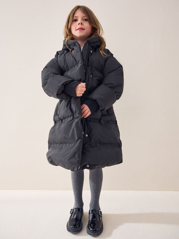Black Waterproof Heatseal Padded Coat (3-16yrs)