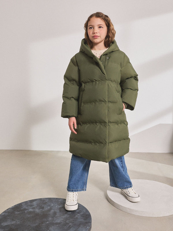 Khaki/Green Waterproof Fleece Lined Padded Coat (3-16yrs)