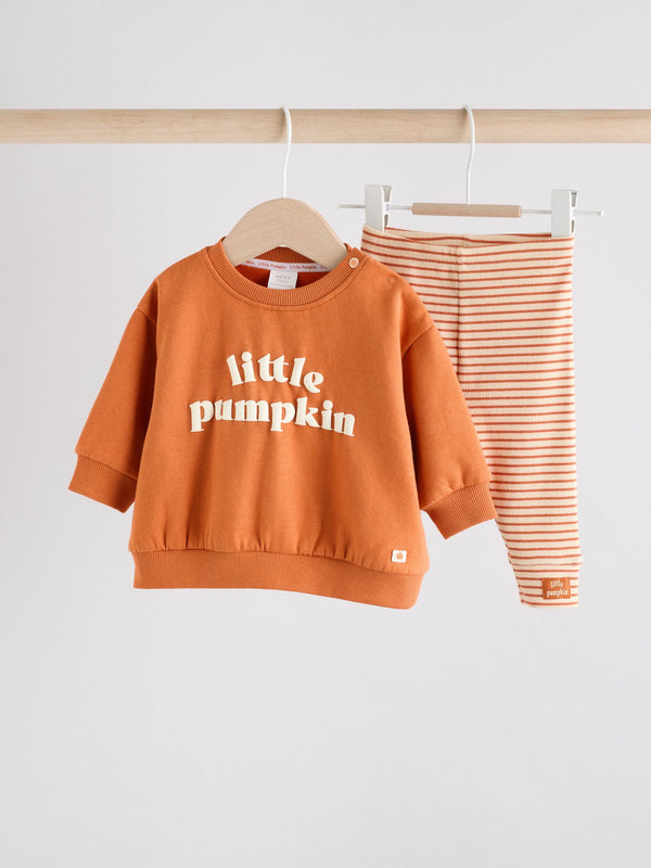 Little Pumpkin Baby Sweatshirt and Leggings Set (0mths-2yrs)