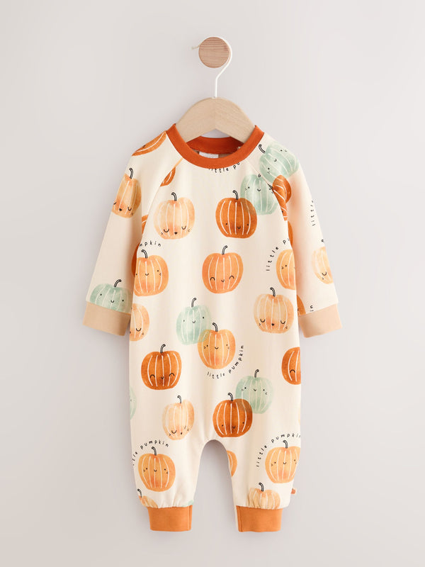 Orange Little Pumpkin Sweat Baby Romper (0mths-2yrs)