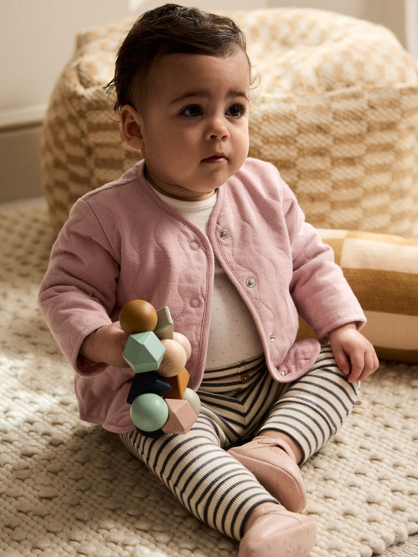 Pink Jersey Quilted Baby Jacket (0mths-2yrs)