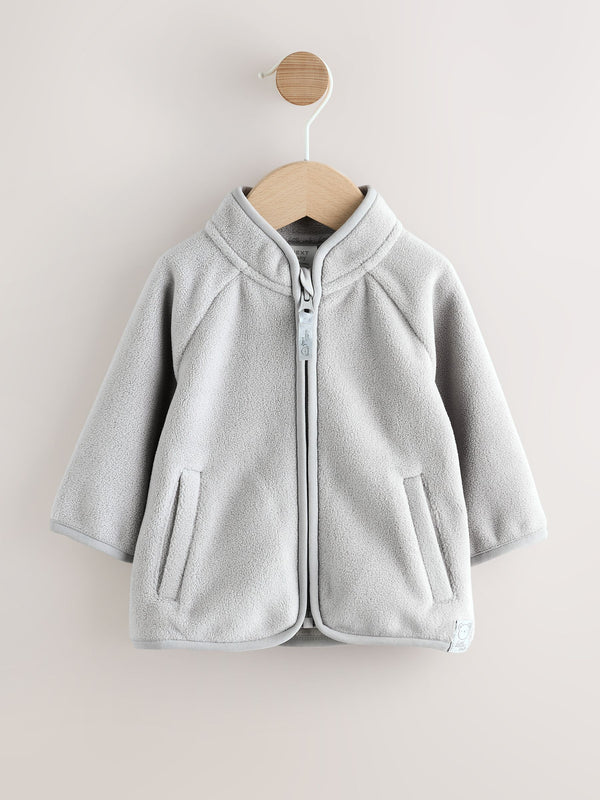 Grey Micro Fleece Baby Zip Jacket (0mths-2yrs)