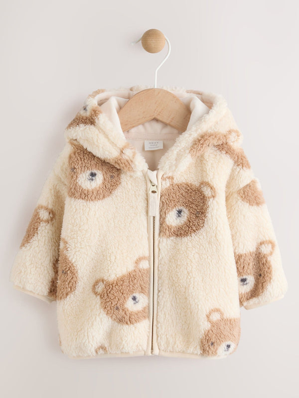 Natural Bear Face Fleece Zip Jacket (0mths-2yrs)