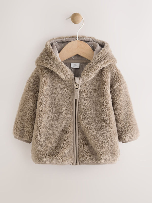 Mink Brown Fleece Baby Zip Jacket