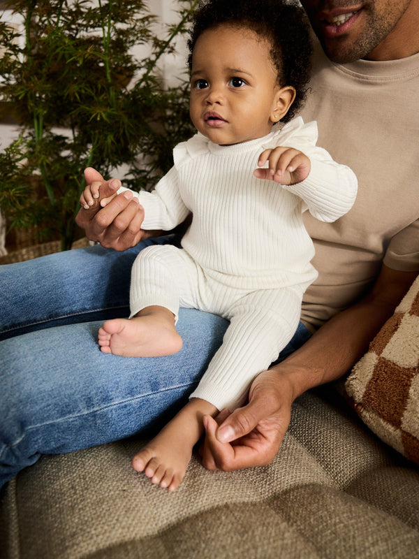 Cream Knitted Jumper and Legging 2 Piece Baby Set (0mths-3yrs)