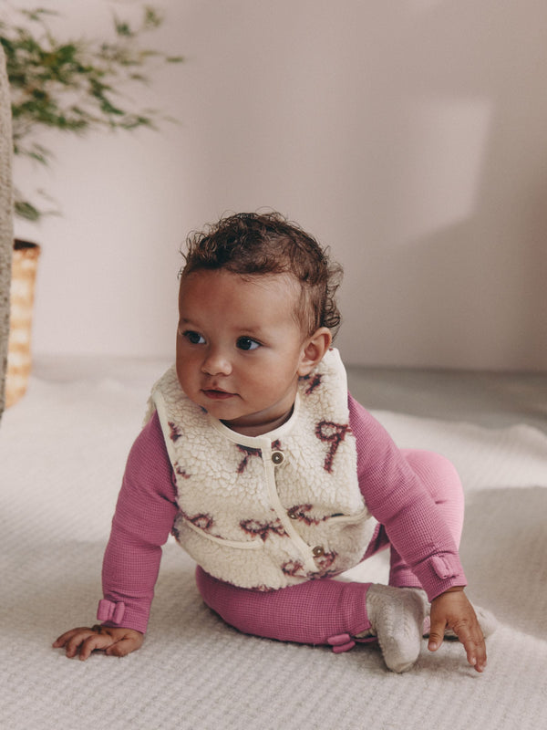 Burgundy Red Baby Long Sleeve Top and Leggings with Gilet Set 3 Piece (0mths-2yrs)