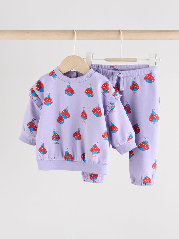 Purple Ladybug Baby Sweater and Joggers Set 2 Piece (0mths-2yrs)