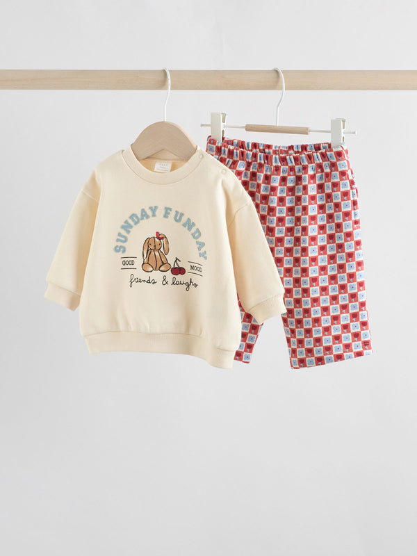 Ecru Baby Sweatshirt and Trousers Set  2 Piece (0mths-2yrs)