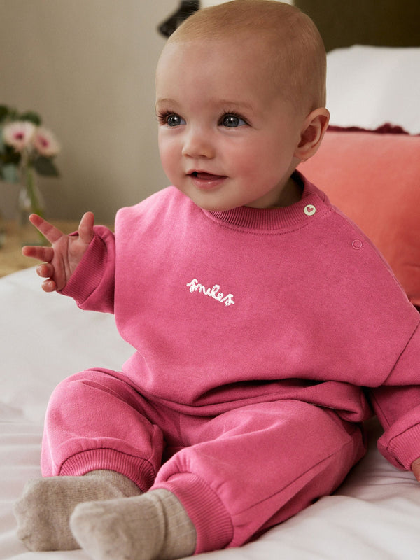Berry Pink Baby Sweater and Joggers 2 Piece Set (0mths-2yrs)