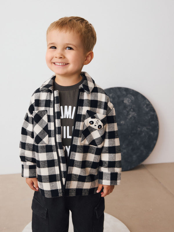 Mono Panda Long Sleeve Check Shirt and T-Shirt Set (3mths-7yrs)