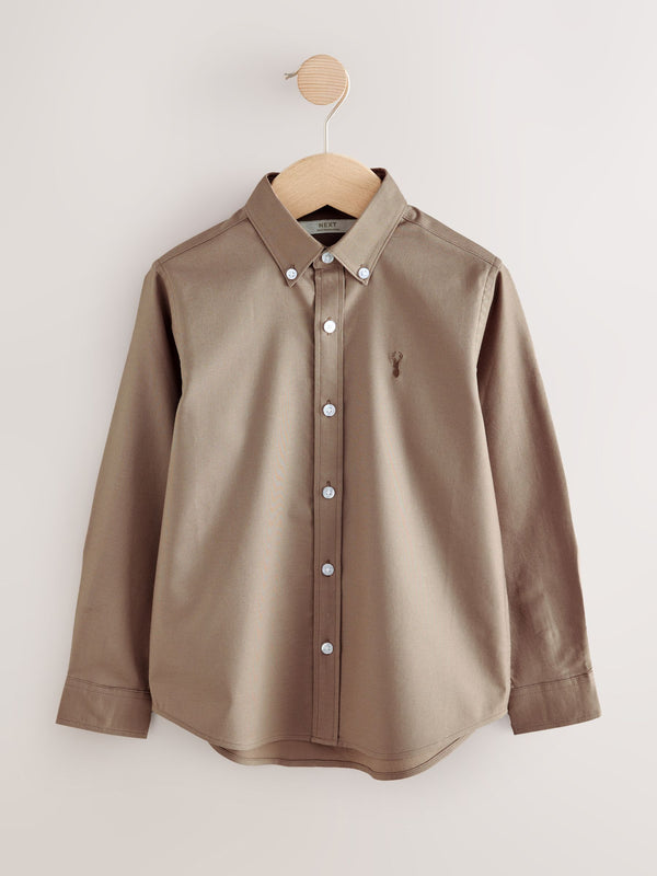 Taupe Single Oxford Shirt (3-16yrs)
