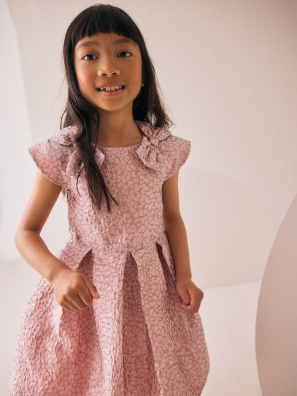 Pink Animal Jacquard Prom Dress (3-16yrs)