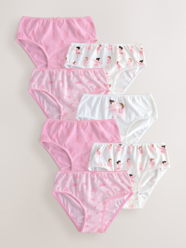 Pink Ballerina Briefs 7 Pack (1.5-12yrs)