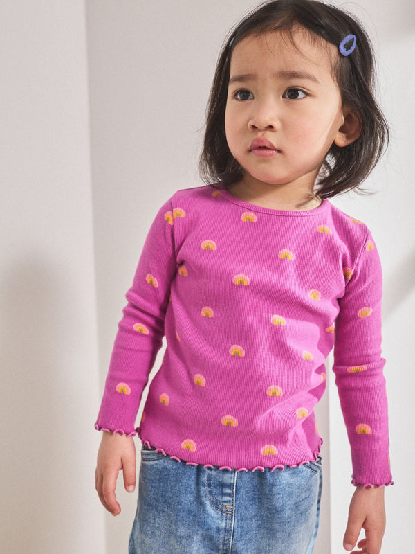 Purple Rainbow Rib Long Sleeve T-Shirt (3mths-7yrs)