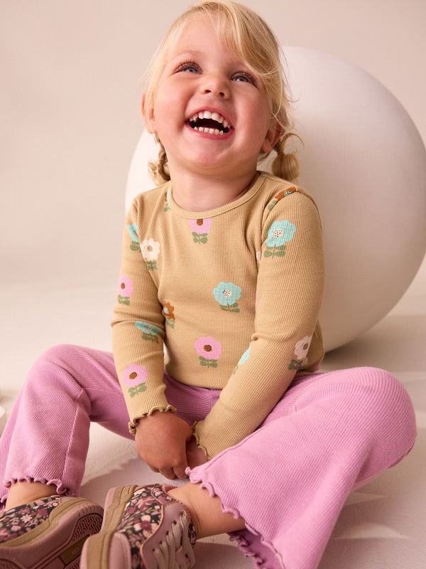Brown Rib Long Sleeve T-Shirt (3mths-7yrs)