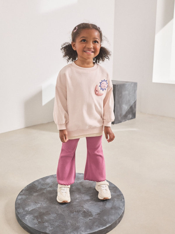 Pink Stars Long Sleeve Top and Flare Set (3mths-7yrs)