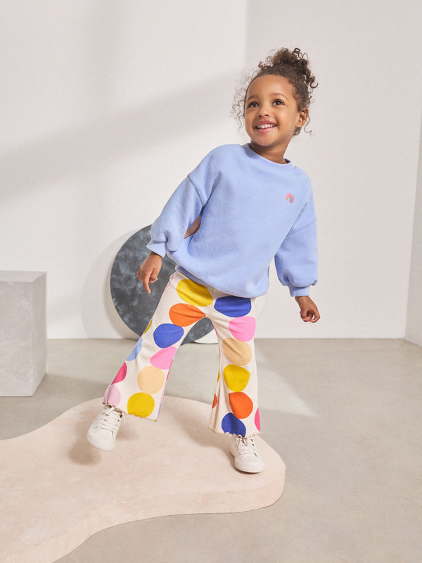 Blue Rainbow Spot Long Sleeve Top and Flare Set (3mths-7yrs)