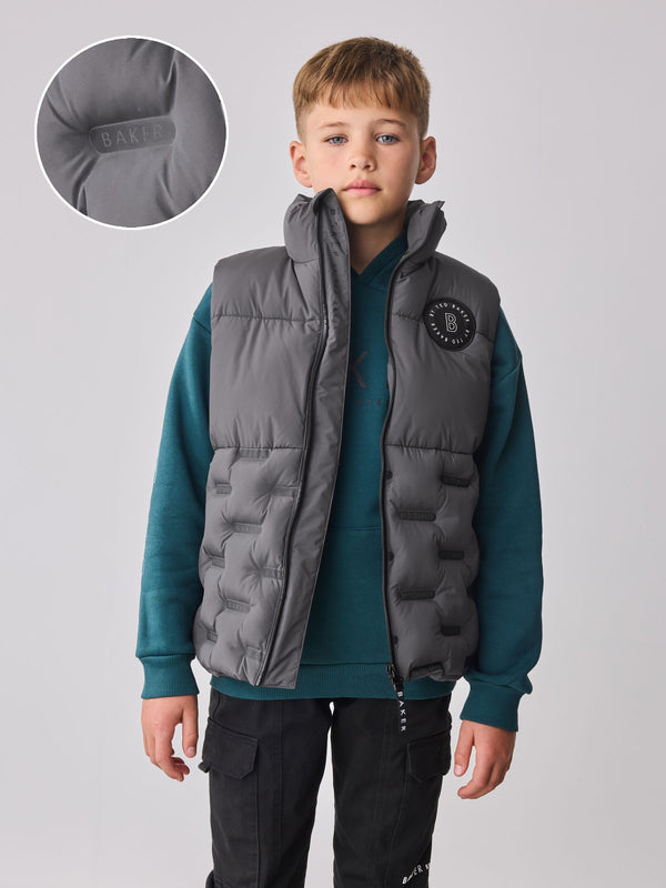 Baker by Ted Baker Grey Shower Resistant Heatseal Gilet