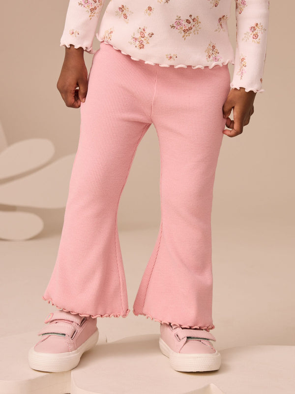Pink Rib Flare Leggings (3mths-7yrs)