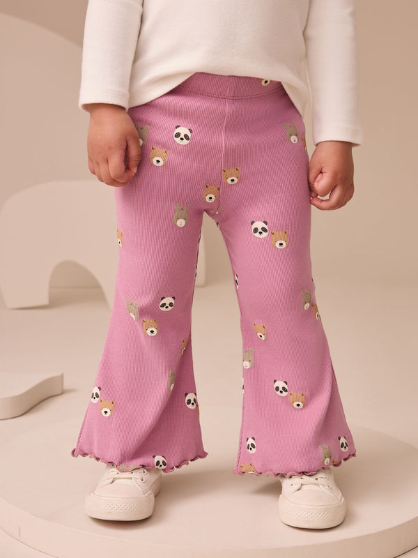 Purple Bear Character Rib Flare Leggings (3mths-7yrs)
