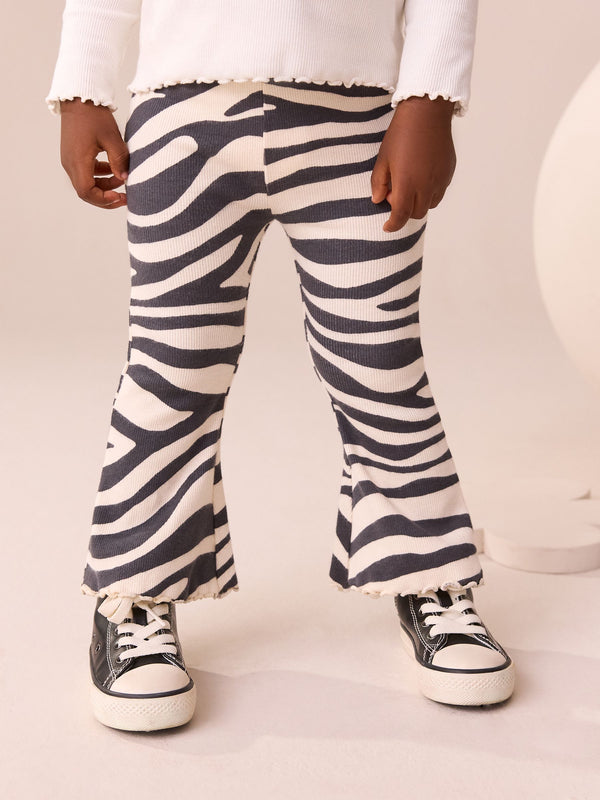 Black/White Rib Flare Leggings (3mths-7yrs)