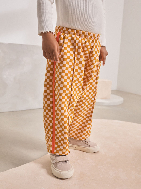 Orange Checkerboard Barrel Leg Trousers (3mths-7yrs)