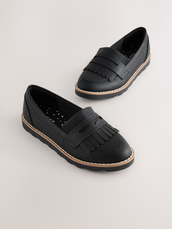 Black Standard Fit (F) School Loafers