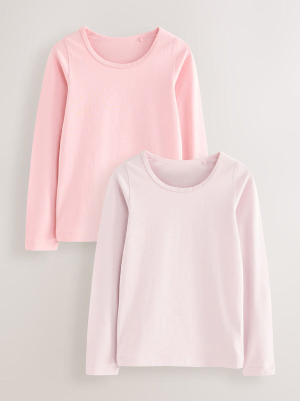 Pink Long Sleeve Vests 2 Pack (1.5-12yrs)