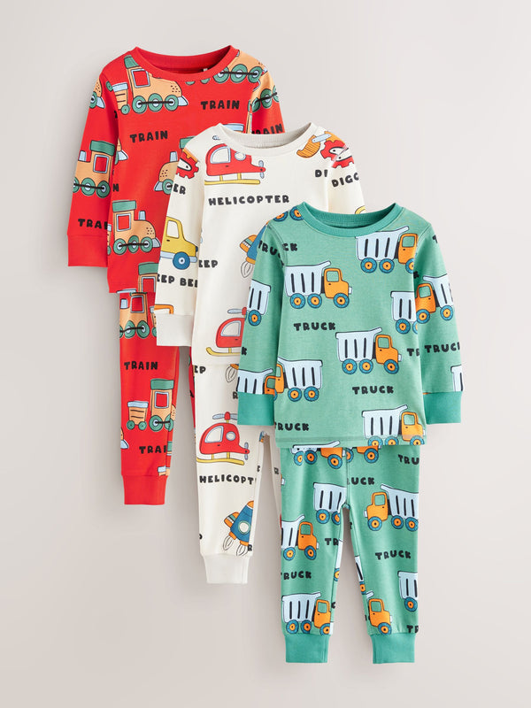 Multi Snuggle Pyjamas 3 Pack (9mths-10yrs)