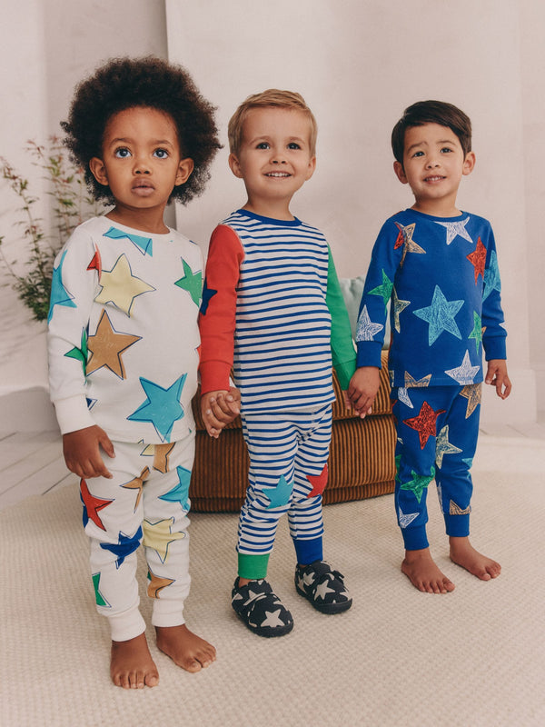 Multi Star Snuggle Pyjamas 3 Pack (9mths-10yrs)