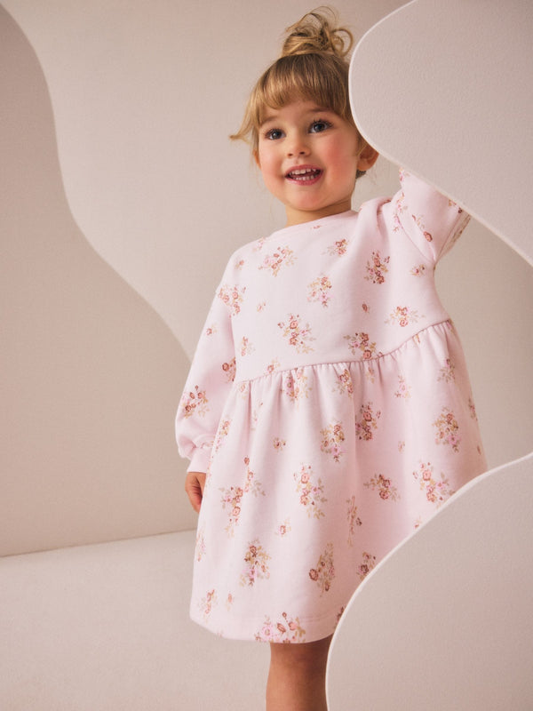Cream Floral Sweat Dress immediate