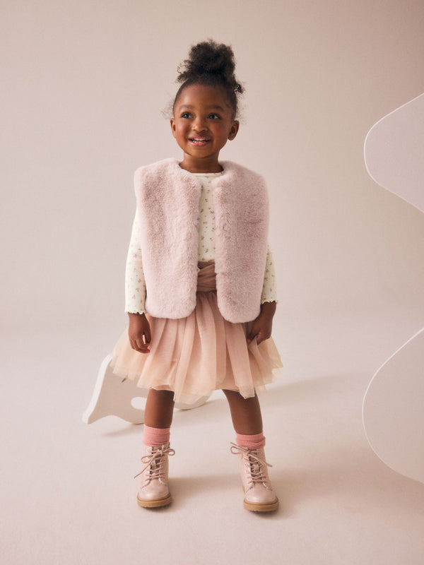 Pink T-Shirt Gilet & Skirt 3 Piece Set (3mths-7yrs)