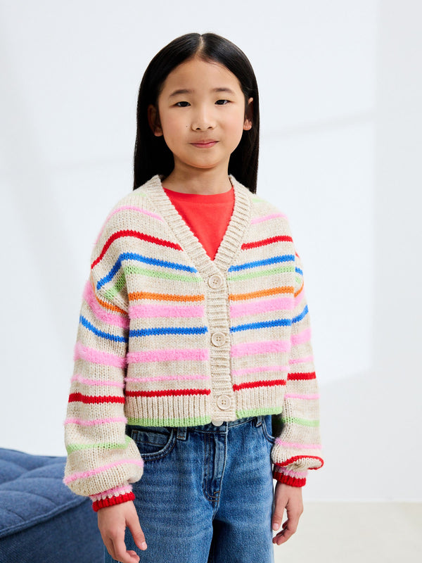 Rainbow Stripe Boxy Cardigan (3-16yrs)