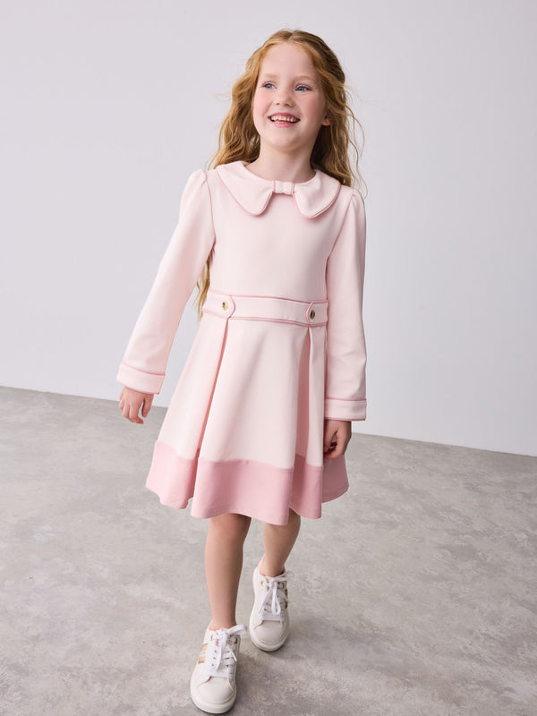 Baker by Ted Baker Bow Collar Pleated Ponte Dress