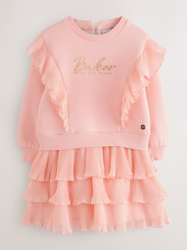 Baker by Ted Baker Pink Frill Skirted Mockable Dress