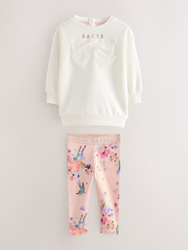 Baker by Ted Baker Longline Bow Sweat Tops & Leggings Set 2 Piece