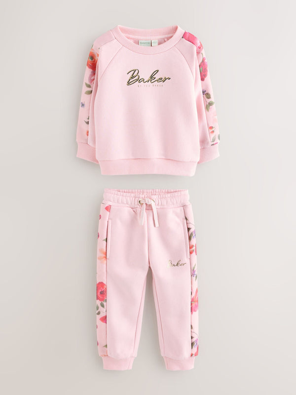Baker by Ted Baker Floral Print Organza Sweat Top & Joggers Set 2 Piece