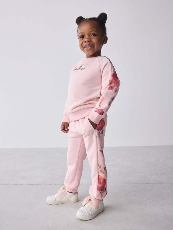 Baker by Ted Baker Floral Print Organza Sweatshirt & Joggers Set 2 Piece