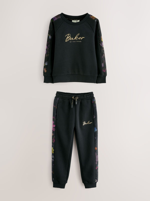 Baker by Ted Baker Floral Print Organza Sweat Top & Joggers Set 2 Piece