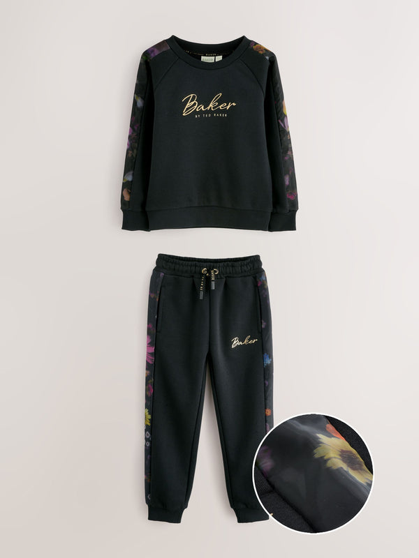 Baker by Ted Baker Floral Print Organza Sweatshirt & Joggers Set 2 Piece