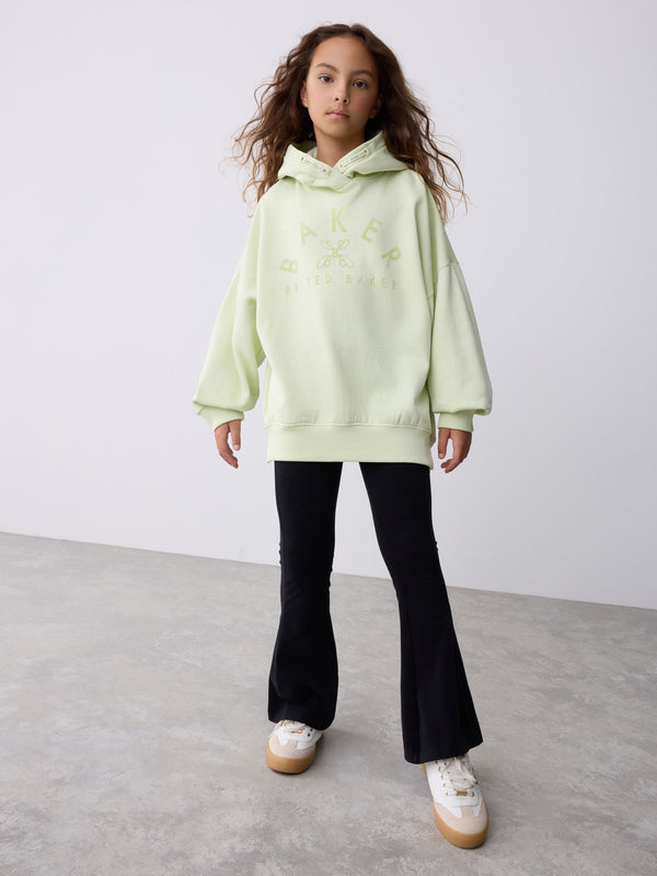Baker by Ted Baker 2 Piece Lime Green Boxy Flock Print Hoodie and Flare Set
