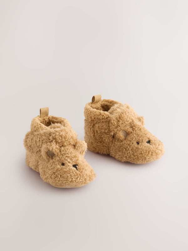 Brown Bear Touch Fastening Baby Slipper Boots (0-2mths)