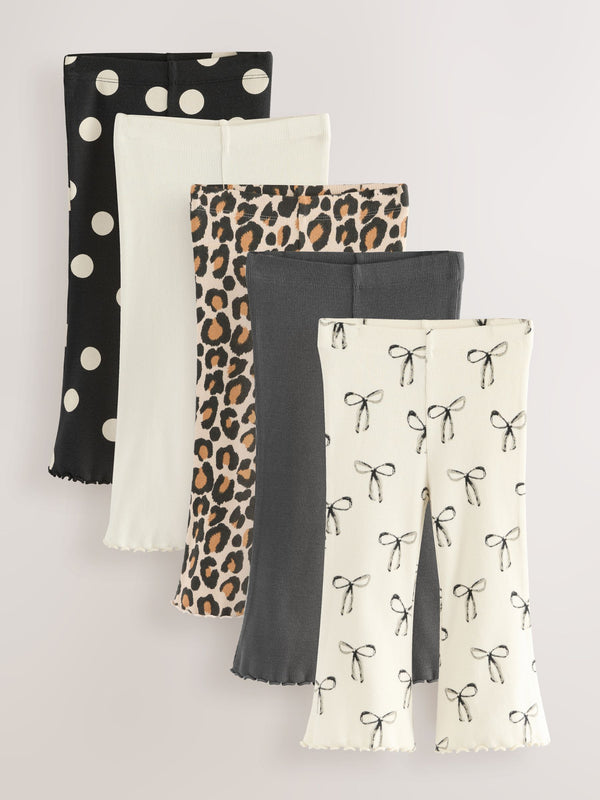 Animal Print Flared Leggings 5 Pack (3mths-7yrs)