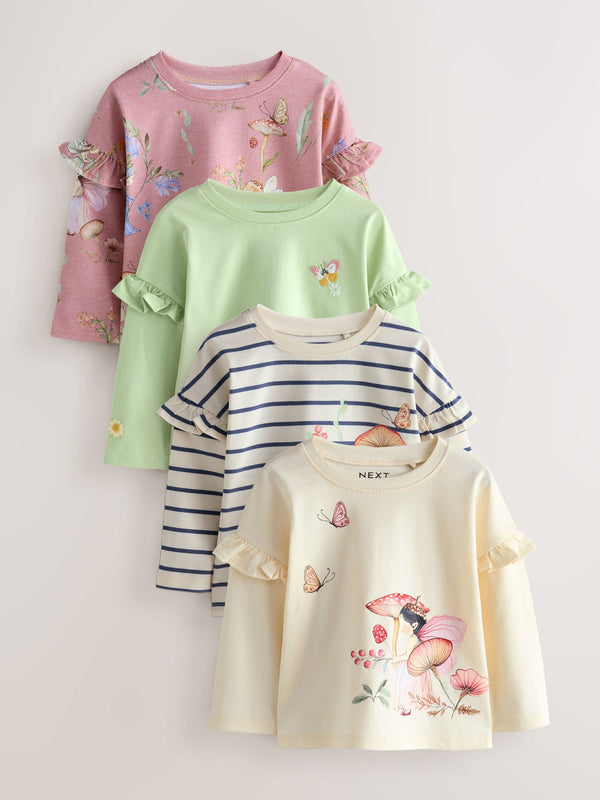 Green Fairy Long Sleeve Tops 4 Pack (3mths-7yrs)