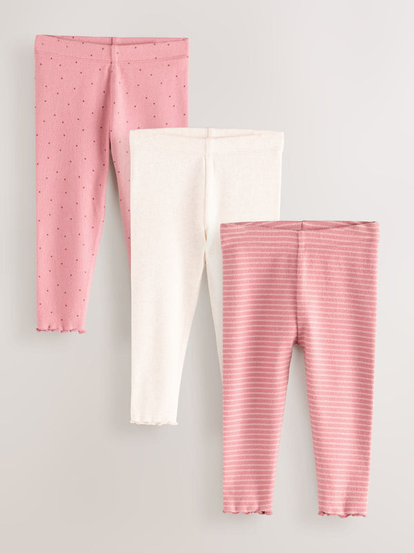 Pink Cosy Leggings 3 Pack (3mths-7yrs)