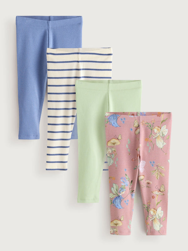 Pink/Green Leggings 4 Pack (3mths-7yrs)