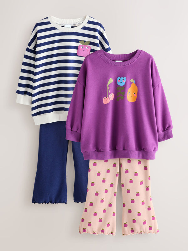 Purple Sweatshirt Set 4 Pack (3mths-7yrs)