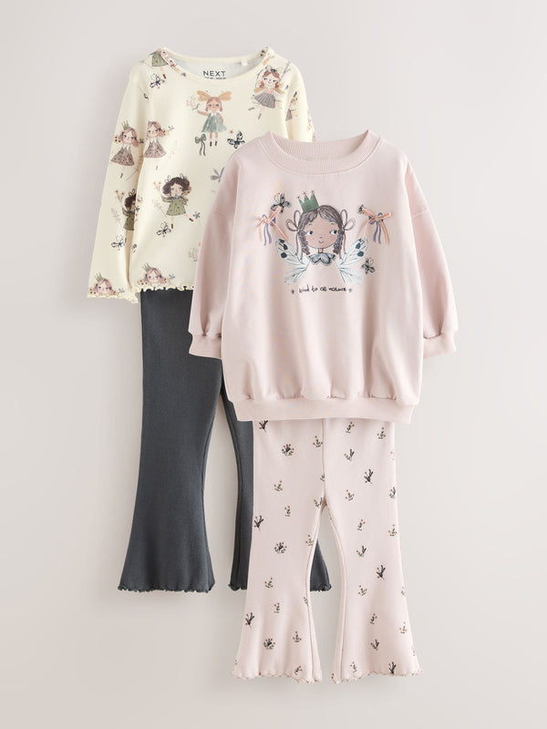 Black/White Top and Flared Leggings Set 2 Pack (3mths-7yrs)